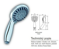Ravak sprchová růžice 5 funkcí  kulatá 952.00